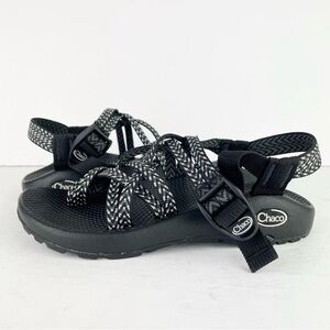 Chaco ZX2 Classic Boost Black Adjustable Two Strap Vegan Sporty Sandal EUC